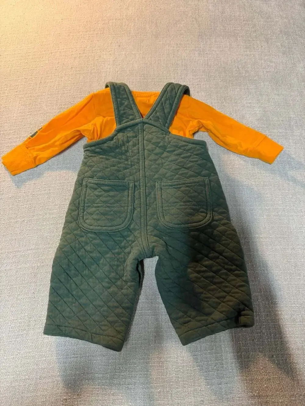 Carhartt Baby Boys' 2-Piece Born Wild Bodysuit and Quilted Overall Set